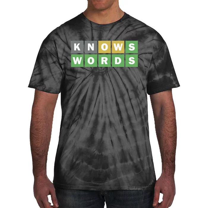 Knows Words Word Guessing Game Guess The Word Game Tie-Dye T-Shirt