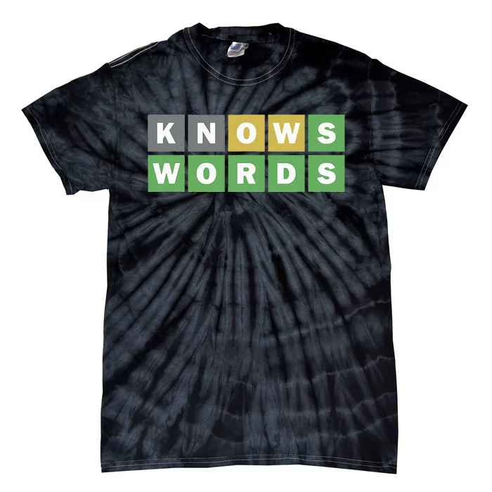 Knows Words Word Guessing Game Guess The Word Game Tie-Dye T-Shirt