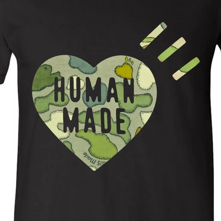 Kaws X Human Made Camo V-Neck T-Shirt