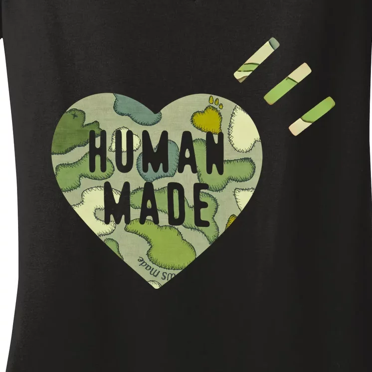 Kaws X Human Made Camo Women's V-Neck T-Shirt