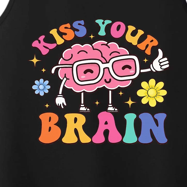 Kiss Your Brain Cute Teacher Appreciation Back To School Performance Tank