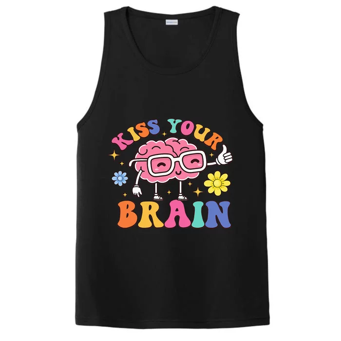 Kiss Your Brain Cute Teacher Appreciation Back To School Performance Tank