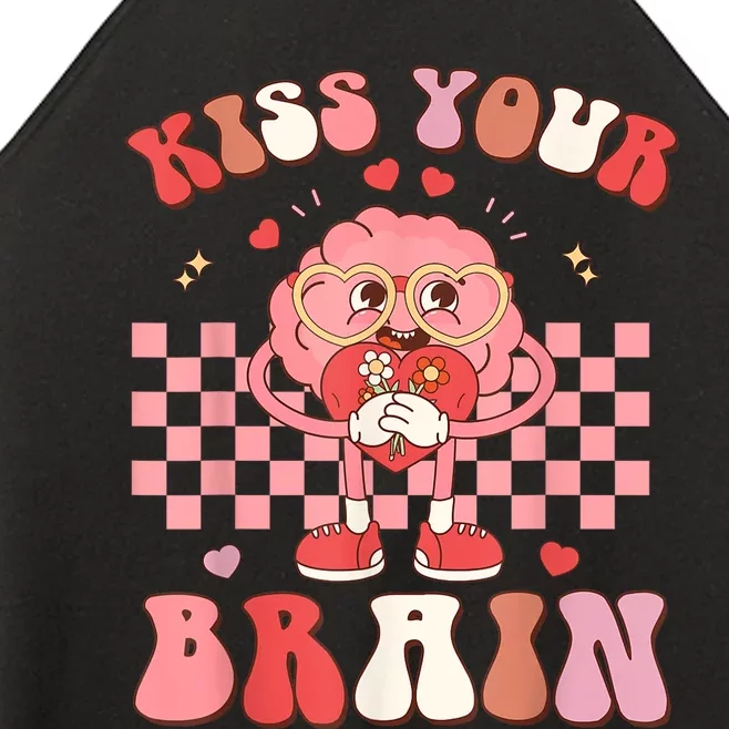 Kiss Your Brain Retro Valentines Day Valentine Teacher Squad Women’s Perfect Tri Rocker Tank