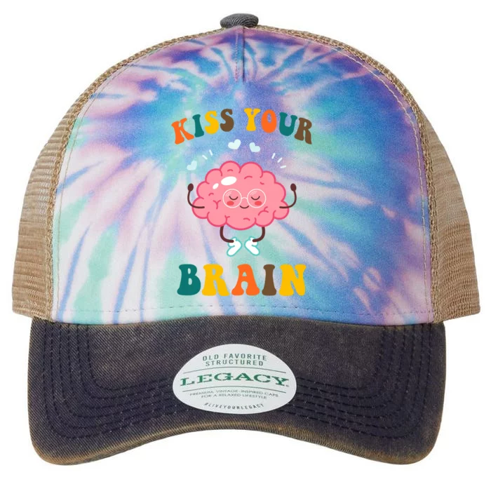 Kiss Your Brain Cute Funny Legacy Tie Dye Trucker Hat