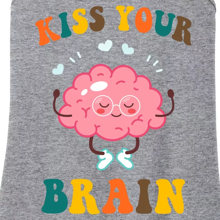 Kiss Your Brain Cute Funny Ladies Essential Tank