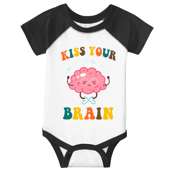 Kiss Your Brain Cute Funny Infant Baby Jersey Bodysuit