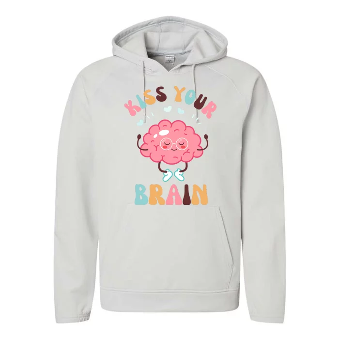 Kiss Your Brain Mental Health Brain Performance Fleece Hoodie