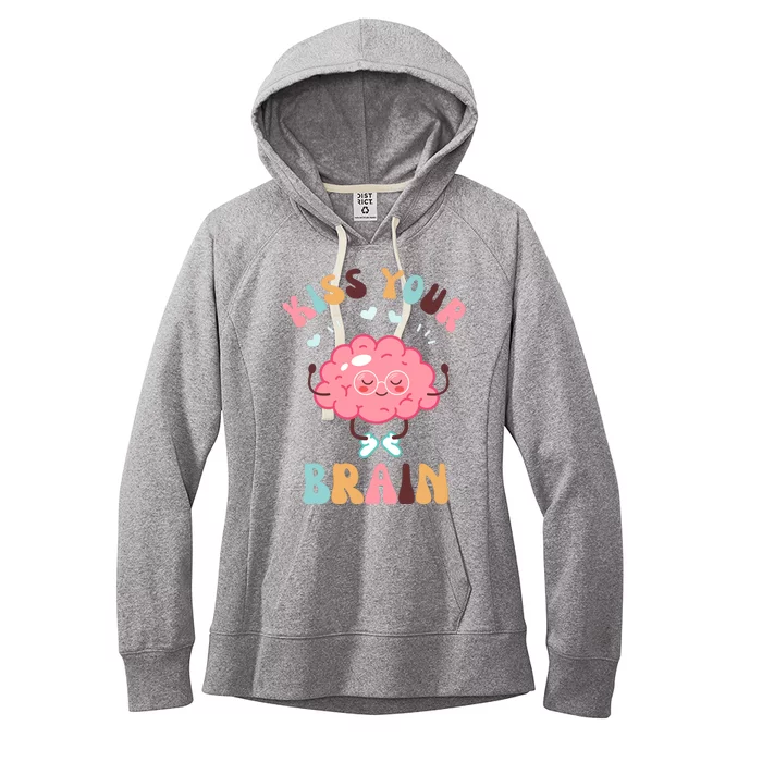 Kiss Your Brain Mental Health Brain Women's Fleece Hoodie