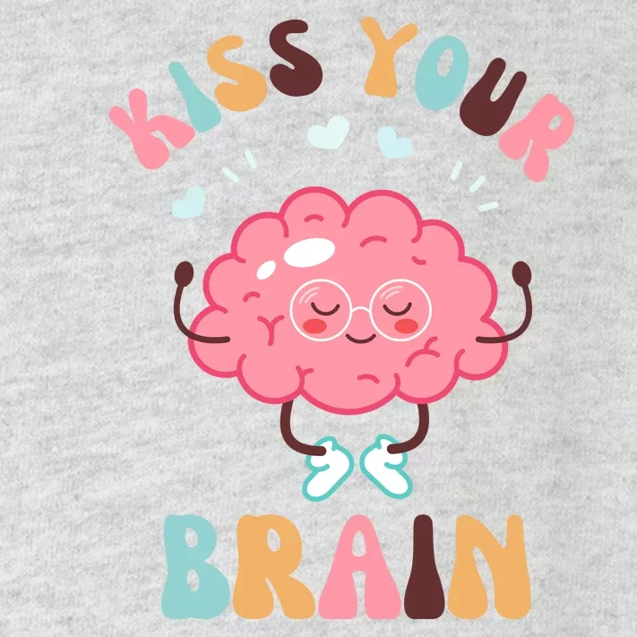 Kiss Your Brain Mental Health Brain Toddler Long Sleeve Shirt