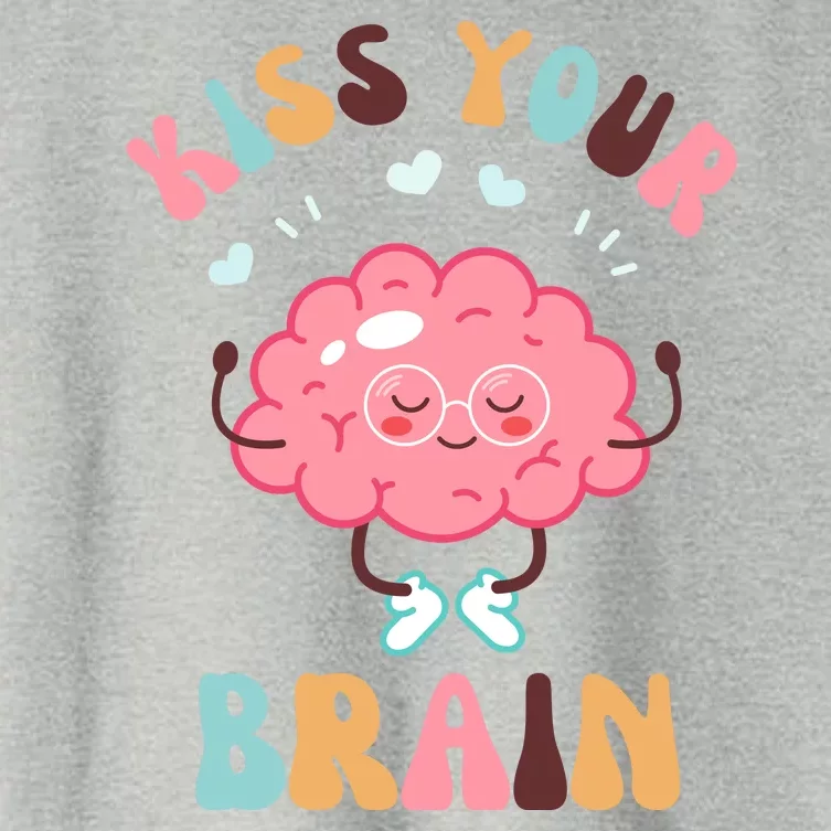 Kiss Your Brain Mental Health Brain Women's Crop Top Tee