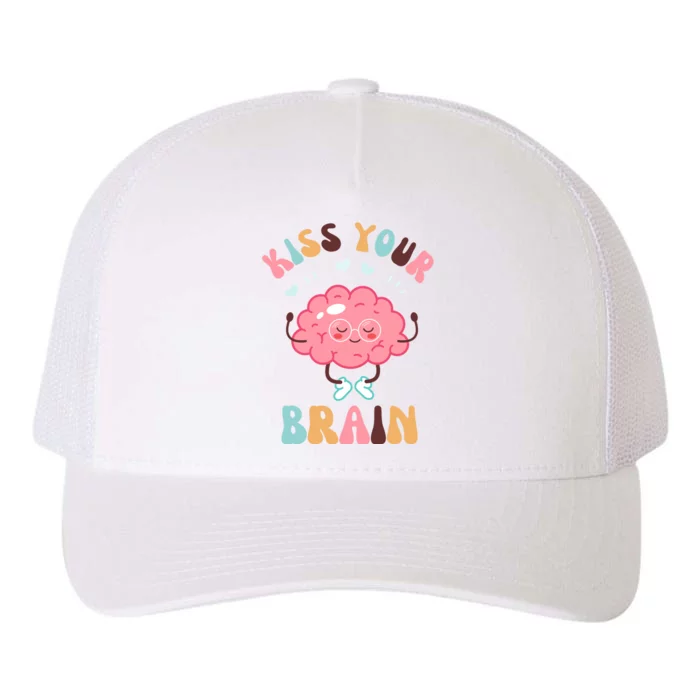 Kiss Your Brain Mental Health Brain Yupoong Adult 5-Panel Trucker Hat