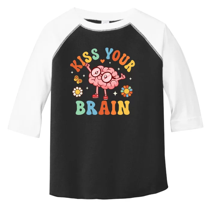 Kiss Your Brain Teacher For Back To School Toddler Fine Jersey T-Shirt