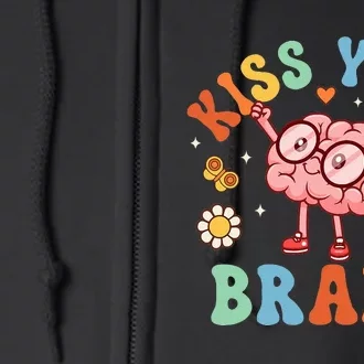 Kiss Your Brain Teacher For Back To School Full Zip Hoodie