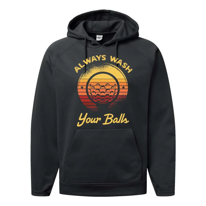 Keep Your Balls Clean Funny Golfer Sayings Performance Fleece Hoodie