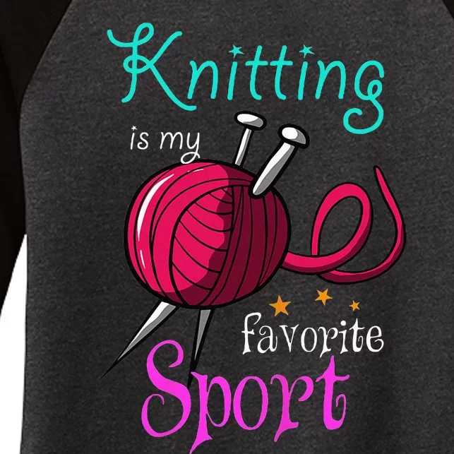 Knitting Yarn Craft Hand Knit Handcraft Knitters Knitting Women's Tri-Blend 3/4-Sleeve Raglan Shirt