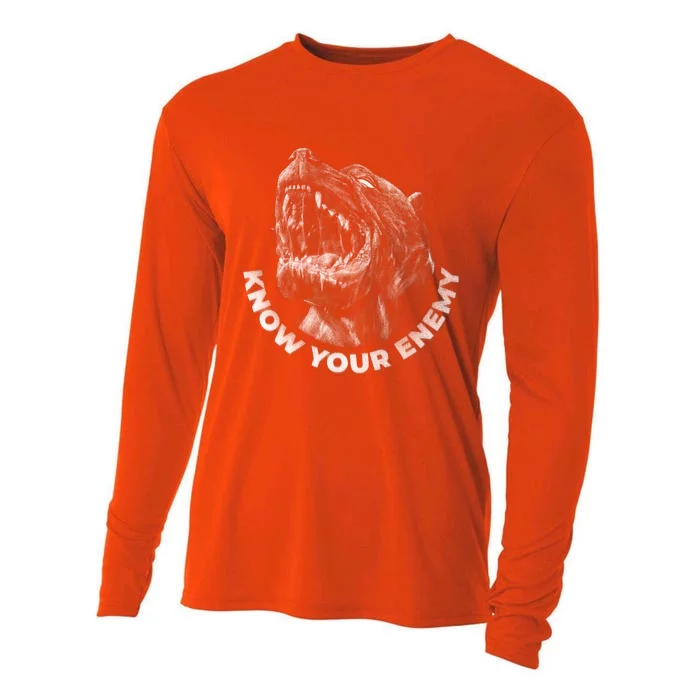 Know Your Enemy Realistic Pitbull Dog Cooling Performance Long Sleeve Crew