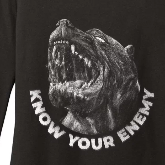 Know Your Enemy Realistic Pitbull Dog Womens CVC Long Sleeve Shirt