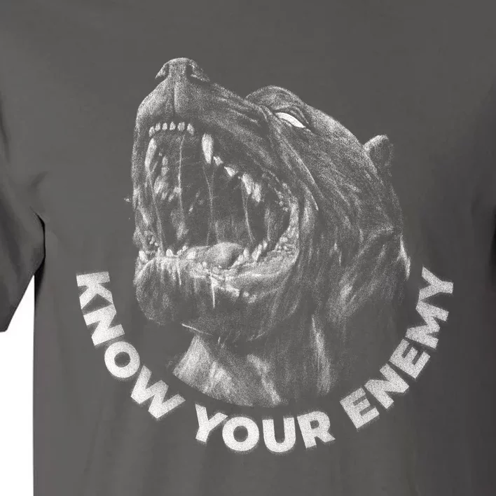 Know Your Enemy Realistic Pitbull Dog Tall T-Shirt