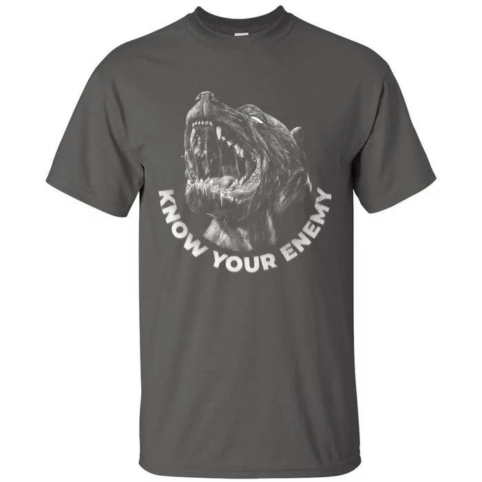 Know Your Enemy Realistic Pitbull Dog Tall T-Shirt