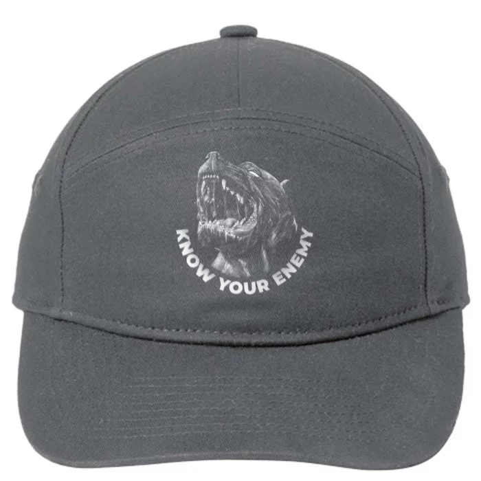 Know Your Enemy Realistic Pitbull Dog 7-Panel Snapback Hat