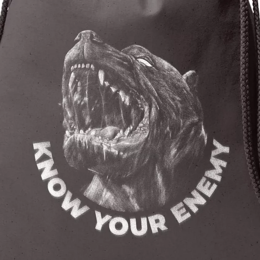 Know Your Enemy Realistic Pitbull Dog Drawstring Bag