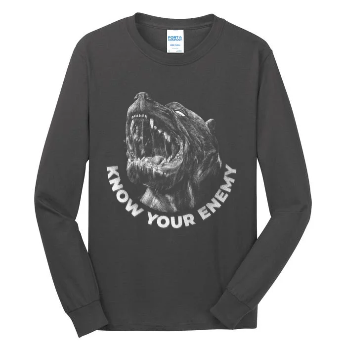 Know Your Enemy Realistic Pitbull Dog Tall Long Sleeve T-Shirt