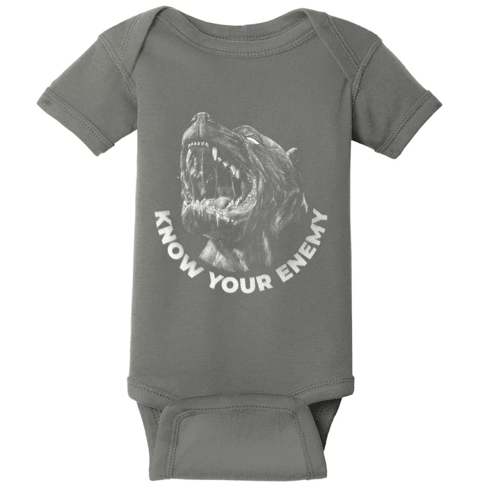 Know Your Enemy Realistic Pitbull Dog Baby Bodysuit