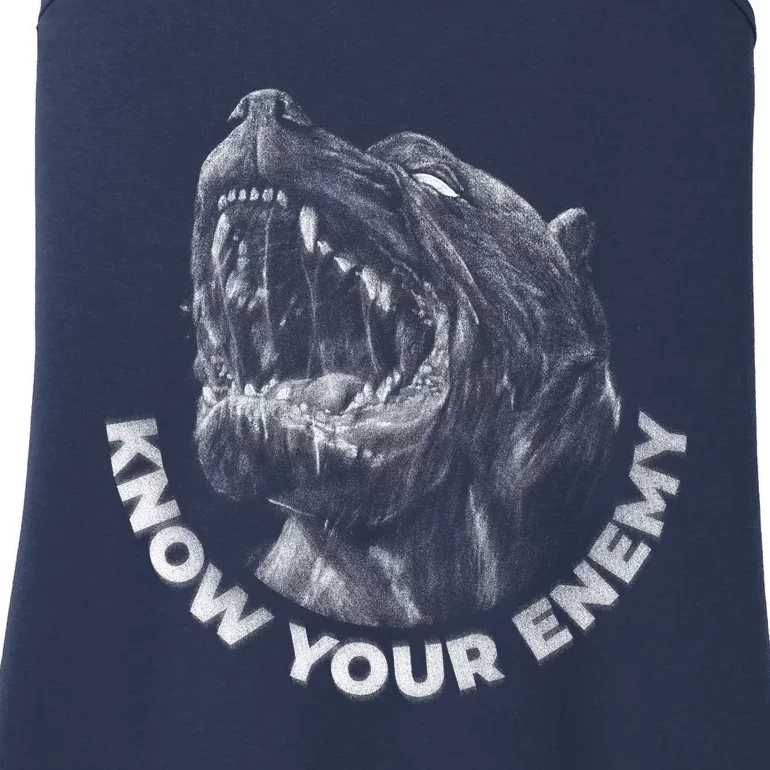 Know Your Enemy Realistic Pitbull Dog Ladies Essential Tank