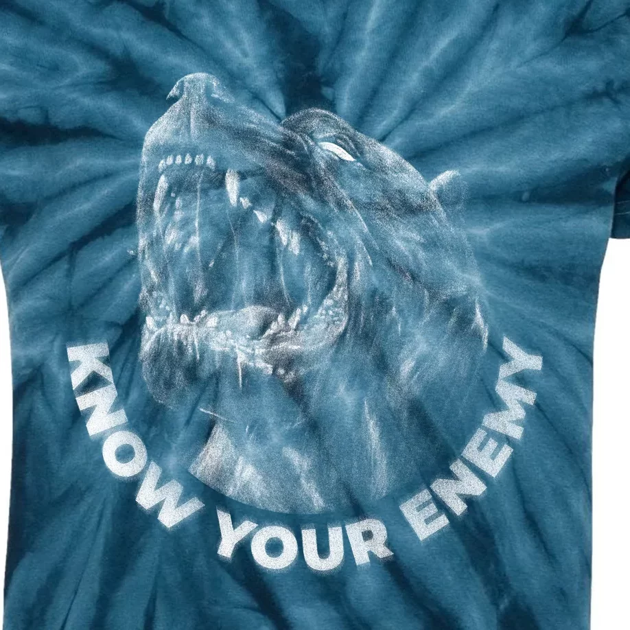 Know Your Enemy Realistic Pitbull Dog Kids Tie-Dye T-Shirt