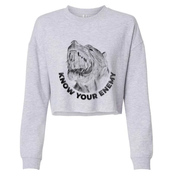 Know Your Enemy Realistic Pitbull Dog Cropped Pullover Crew