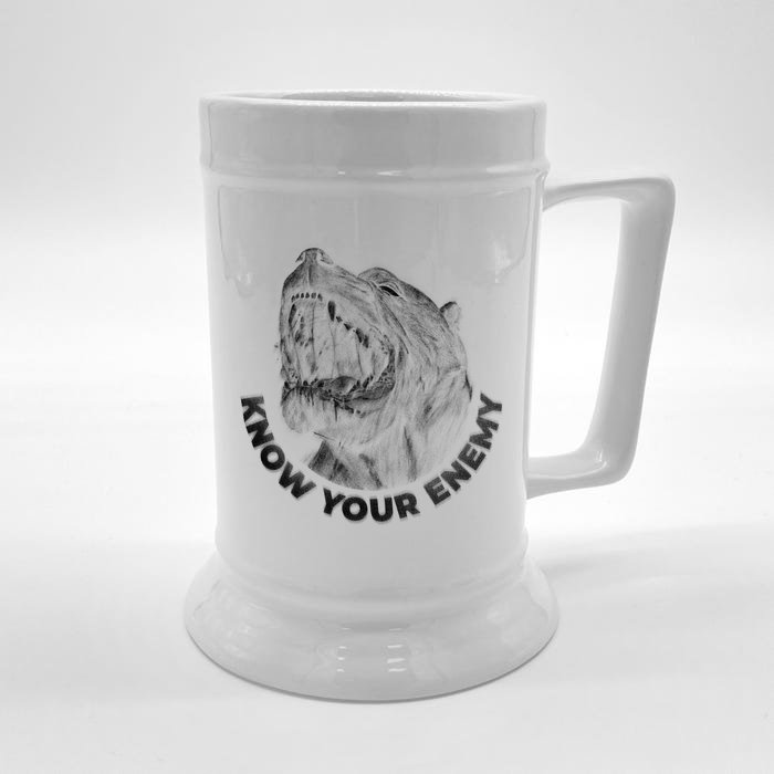 Know Your Enemy Realistic Pitbull Dog Front & Back Beer Stein