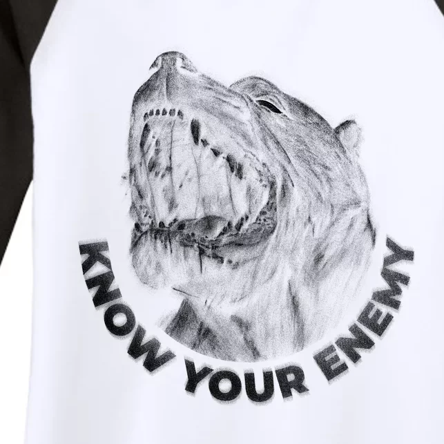 Know Your Enemy Realistic Pitbull Dog Women's Tri-Blend 3/4-Sleeve Raglan Shirt