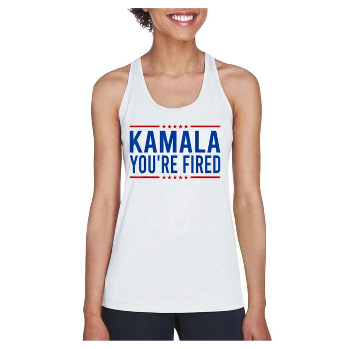 Kamala YouRe Fired 2024 Funny Donald Trump Saying Women's Racerback Tank