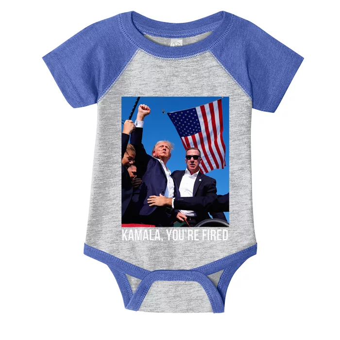 Kamala YouRe Fired 2024 Funny Trump Supporter Anti Kamala Infant Baby Jersey Bodysuit