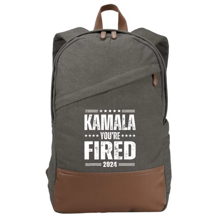 Kamala Youre Fired Funny Anti Kamala Harris Election 2024 Cotton Canvas Backpack