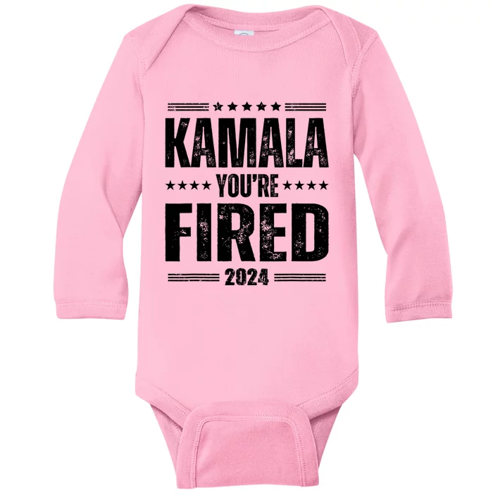 Kamala Youre Fired Funny Anti Kamala Harris Election 2024 Baby Long Sleeve Bodysuit