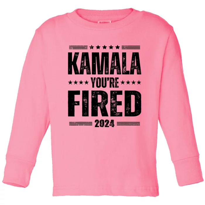 Kamala Youre Fired Funny Anti Kamala Harris Election 2024 Toddler Long Sleeve Shirt