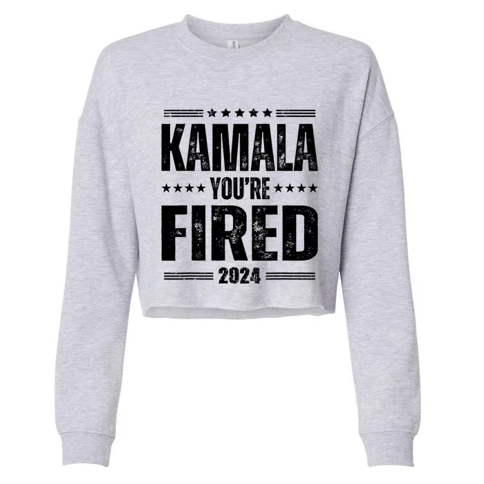 Kamala Youre Fired Funny Anti Kamala Harris Election 2024 Cropped Pullover Crew