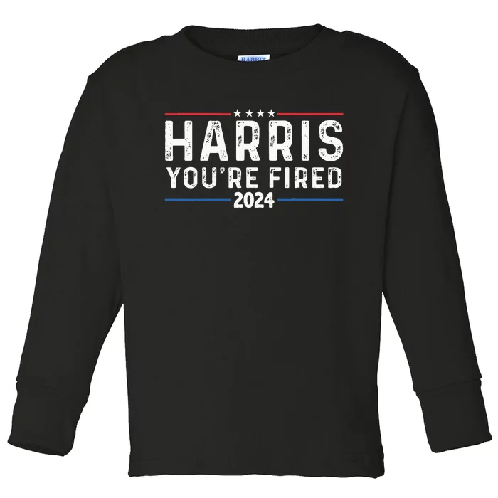 Kamala YouRe Fired Trump On Harris 2024 Toddler Long Sleeve Shirt