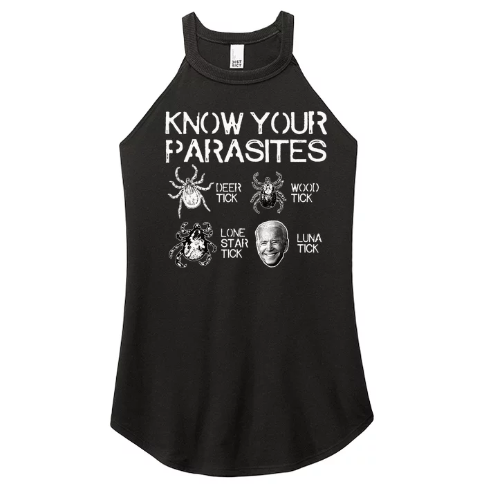 Know Your Parasites Tick Biden (on back) Classic Women’s Perfect Tri Rocker Tank