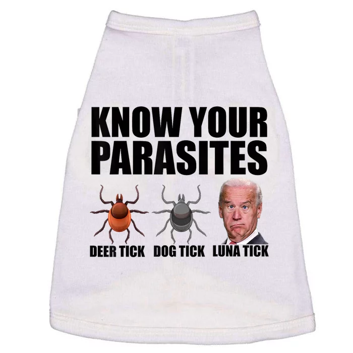 Know Your Parasites Anti Biden Funny Joe Biden Parody Doggie Tank