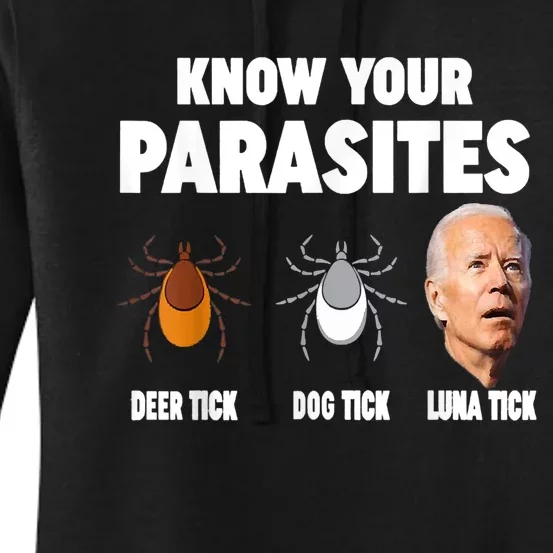 Know Your Parasites Anti Joe Biden Women's Pullover Hoodie