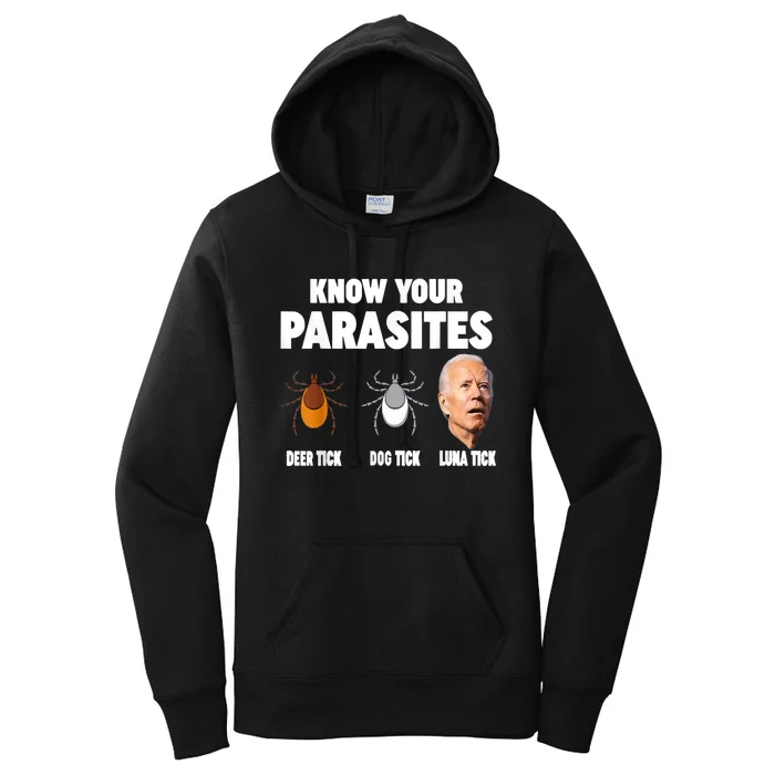 Know Your Parasites Anti Joe Biden Women's Pullover Hoodie