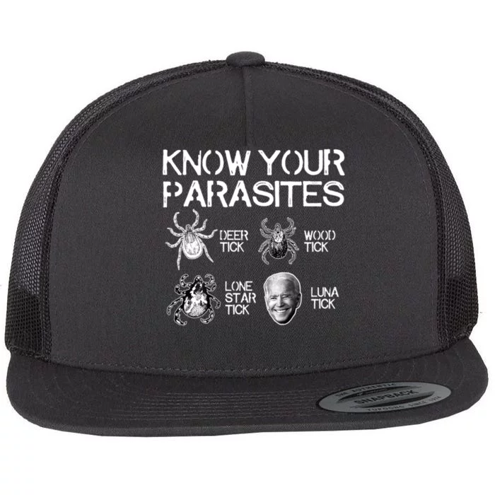 Know Your Parasites Tick Biden Flat Bill Trucker Hat