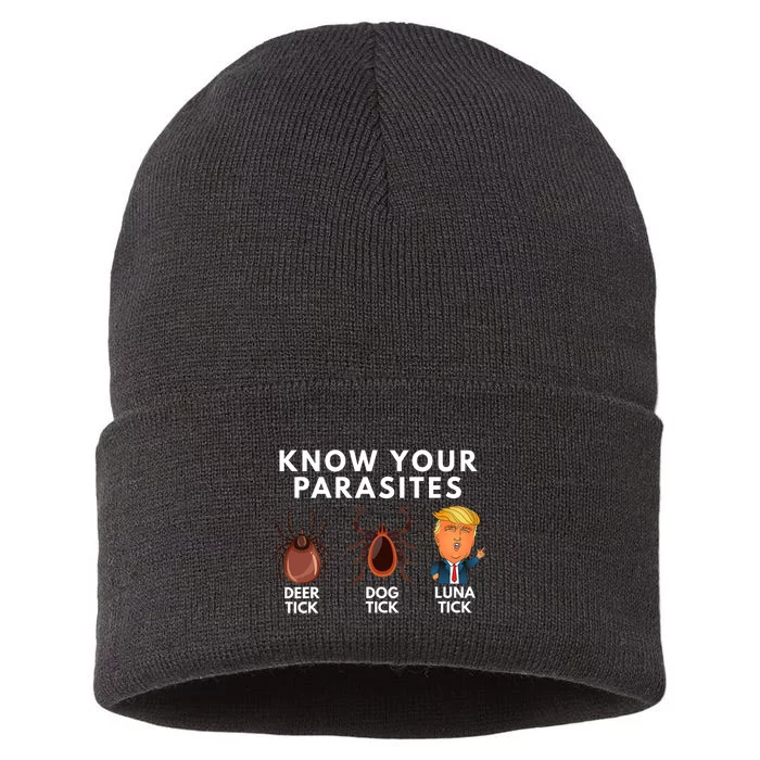 Know Your Parasites Deer Tick Dog Tick Luna Tick Anti Trump Sustainable Knit Beanie