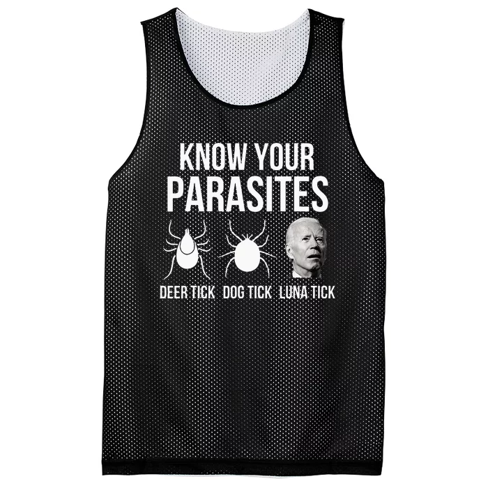 Know Your Parasites Anti Joe Biden Sucks Mesh Reversible Basketball Jersey Tank