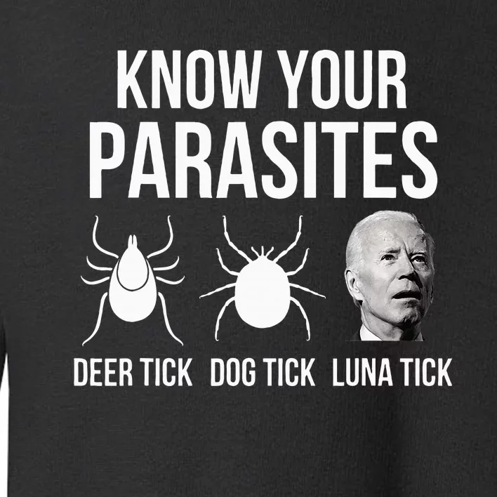 Know Your Parasites Anti Joe Biden Sucks Toddler Sweatshirt