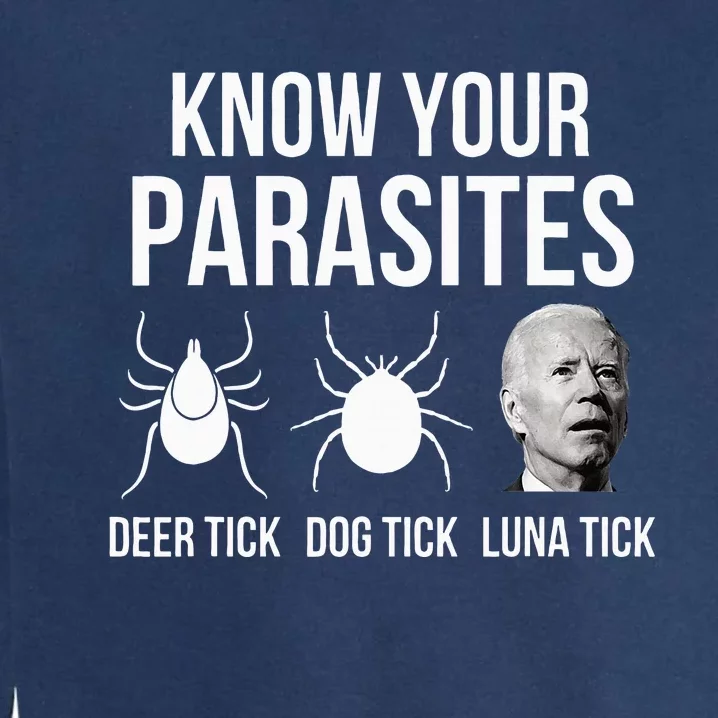 Know Your Parasites Anti Joe Biden Sucks Garment-Dyed Sweatshirt