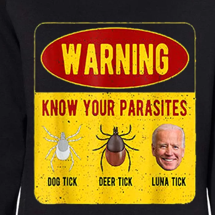 Know Your Parasites Joe Biden Womens California Wash Sweatshirt