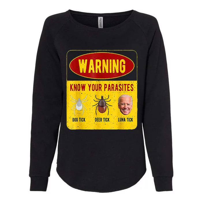 Know Your Parasites Joe Biden Womens California Wash Sweatshirt